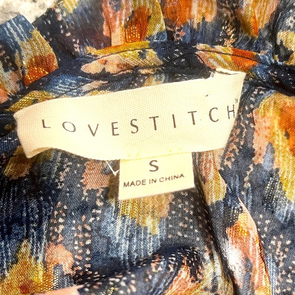 LOVESTITCH Women's Sheer Multicolored Blouse, Small - Picture 5 of 6